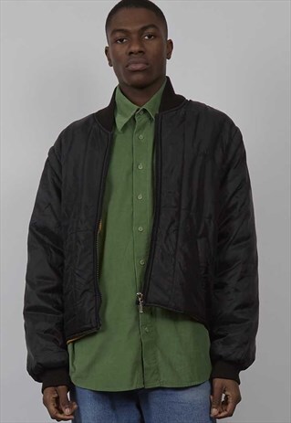 VINTAGE 90'S LEVI'S LOGO BLACK BOMBER JACKET