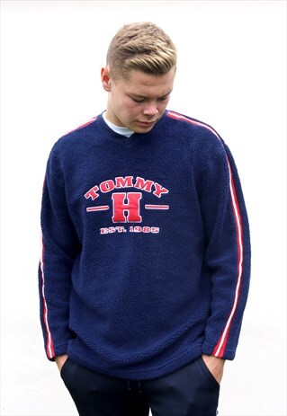 NAVY TOMMY HILFIGER FLEECE SWEATSHIRT