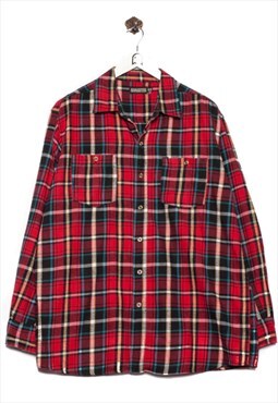 Vintge  Dakota Flannel Shirt Checkered Pattern Red/Checkered