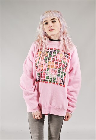 VINTAGE FLORAL SWEATER PINK
