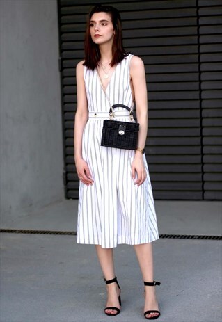 STRIPED SLEEVELESS DRESS