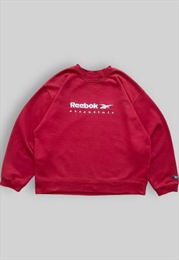 Vintage Reebok Oversized Spellout Sweatshirt in Red