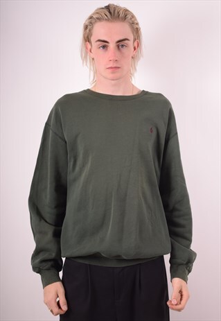 POLO RALPH LAUREN MENS VINTAGE SWEATSHIRT JUMPER LARGE 90S