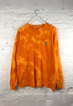 Reworked Vintage Carhartt Long Sleeve T-Shirt in orange
