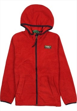 Vintage 90's L.L.Bean Fleece Jumper Hooded Full Zip Up Red