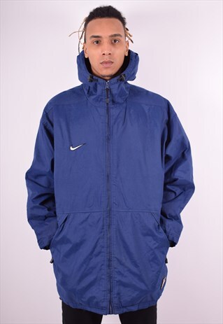 NIKE MENS VINTAGE JACKET XXL BLUE 90'S