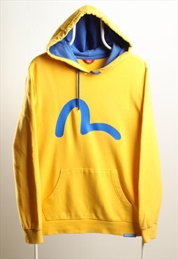 Vintage Large Classic Seagull Logo Hoodie Yellow
