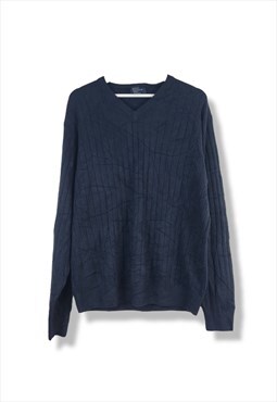 Vintage Dockers Jumper V neck in Blue L