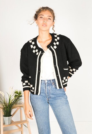 VINTAGE 80S CASUAL KNIT CARDIGAN / R03141