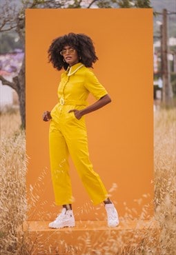 HEIDI Retro Yellow Women's Jumpsuit Disco Vintage style