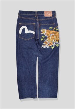 Vintage Eves Embroidered Tiger Denim Jeans