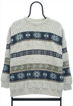 Vintage 90s Beau Regard Beige Knit Jumper Mens