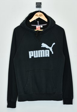 Vintage Puma Hooded Sweatshirt Blue Small