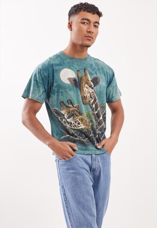VINTAGE GIRAFFE GRAPHIC PRINT T-SHIRT
