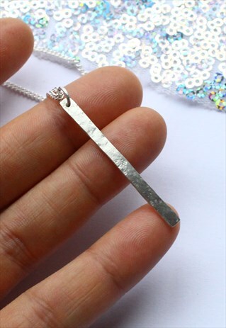 STERLING SILVER BAR MINIMALIST NECKLACE
