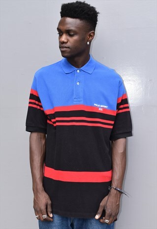 VINTAGE 90S POLO SPORT RALPH LAUREN STRIPE POLO TOP
