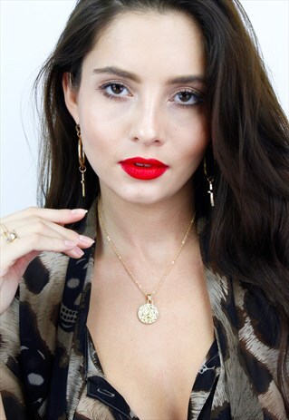 GOLD COIN 'CANCER' STAR SIGN ZODIAC CHAIN NECKLACE