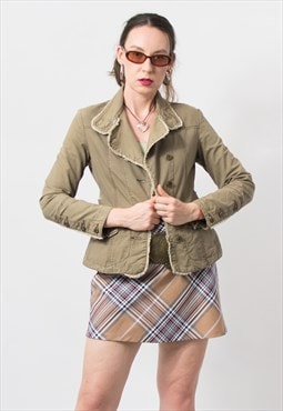 Vintage Y2K Military light jacket in khaki women