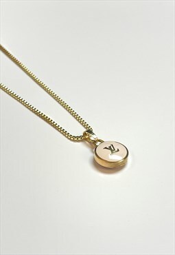 Louis Vuitton LV Logo Charm Pendant on Chain/Necklace