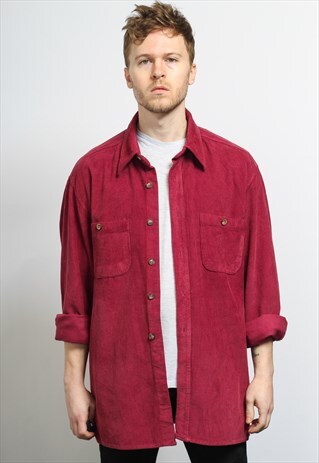VINTAGE CORDUROY CORD SHIRT PINK