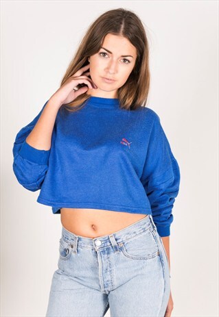 VINTAGE 90S USA CROP SWEATSHIRT/ R034