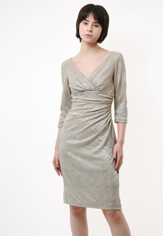 RALPH LAUREN GOLDEN ZIP MINI ZIP EVENING DRESS 2404