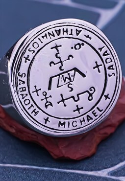 Mens Sigil of Archangel Michael Ring Womens Rings Thick Ring