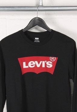 Vintage Levi's Long Sleeve Top in Black Sports Tee Small