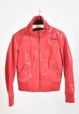 Vintage 00s leather jacket in red