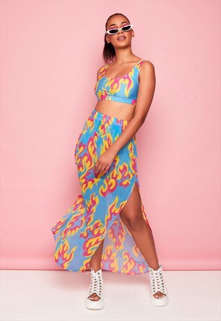 SHEER FLAME SKIRT