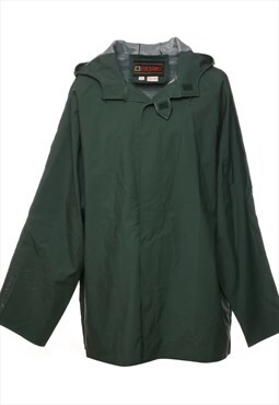 Vintage Dark Green Classic Raincoat - XL