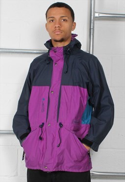 Vintage Gore-Tex Jacket in Purple with Spell Out Logo Medium