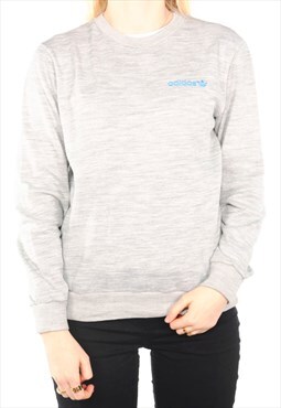 Adidas -  Grey Embroidered Crewneck Sweatshirt - XSmall