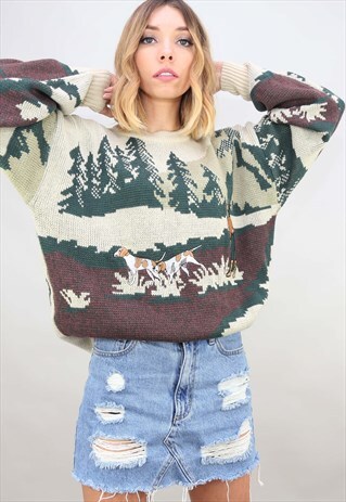 VINTAGE OVERSIZED PATTERNED JUMPER