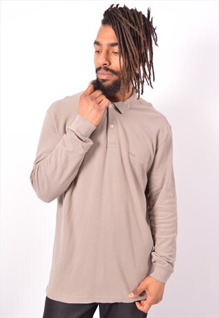 VINTAGE FILA POLO SHIRT LONG SLEEVE GREY