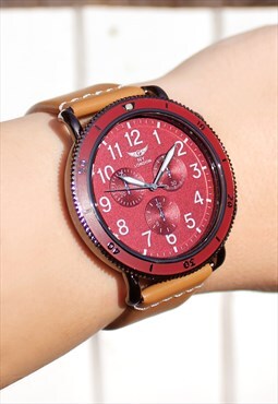 Dark Red Explorer Watch