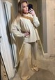 BEIGE FLARED LEG LOUNGE SET