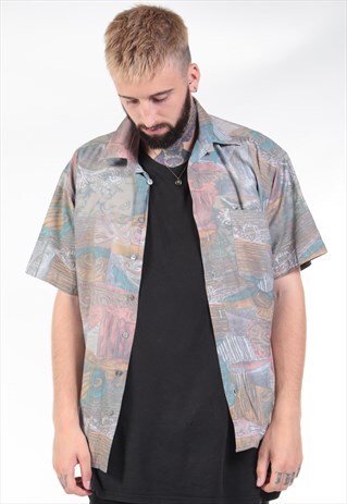 VINTAGE ABSTRACT PRINT FESTIVAL SHIRT