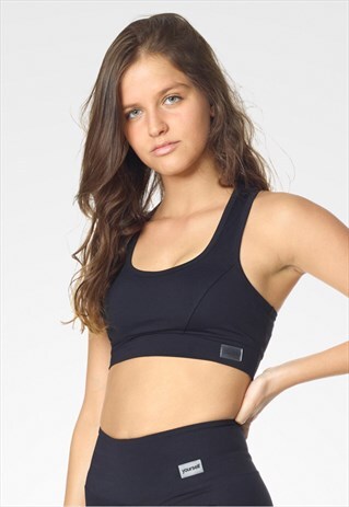 SPORTS TOP BRA YOURSELF FITNESS & YOGA GYM BLACK