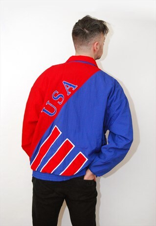 VINTAGE ADIDAS JACKET (XL) WINDBREAKER 90S PUFFER USA RED