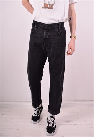 DIESEL MENS VINTAGE JEANS W38 L29 BLACK 90S
