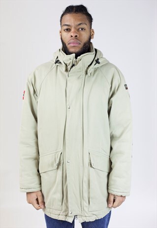 VINTAGE NAPAPIJRI BEIGE LONG HOODED JACKET