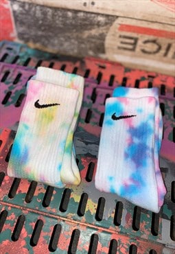 Nike custom tie dye socks twin pack   - unisex 