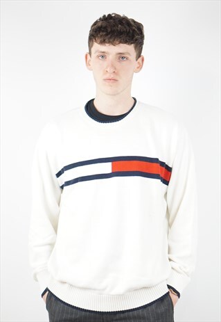 VINTAGE TOMMY HILFIGER CREAM JUMPER