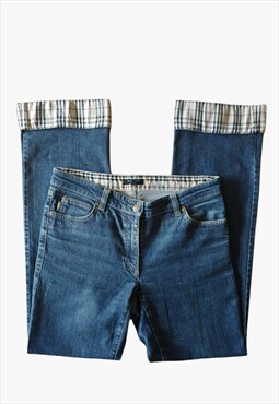 Vintage Burberry Denim Jeans With Nova Check Trim