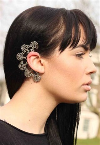 SILVER TREE EARCUFF