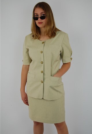 VINTAGE SIMPLY FRENCH SKIRT SUIT TWO PIECE, POWER SUIT