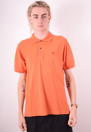 LOTTO MENS VINTAGE POLO SHIRT LARGE ORANGE 90S