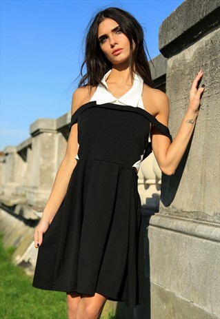 COLD SHOULDER CUTOUT DRESS