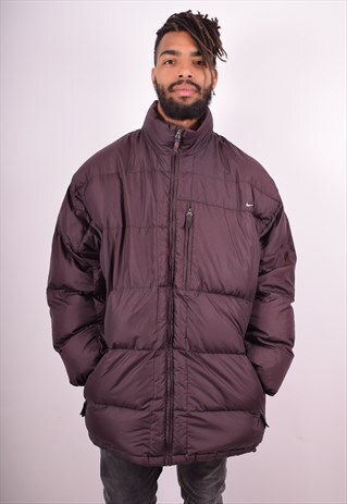 NIKE MENS VINTAGE PADDED JACKET XXL BROWN 90S